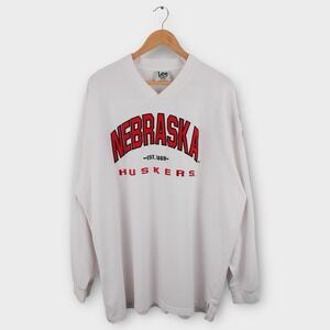 Nebraska Cornhuskers V Neck Sweatshirt Mens XXL Vintage 90s Embroidered USA